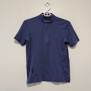 Icebreaker New Zealand Merino Wool Blue‎ Quarter Zip Short Sleeve Top Small